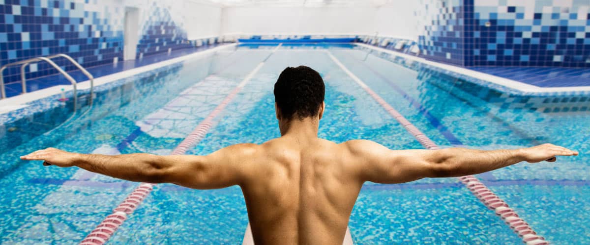 diver in swimming pool