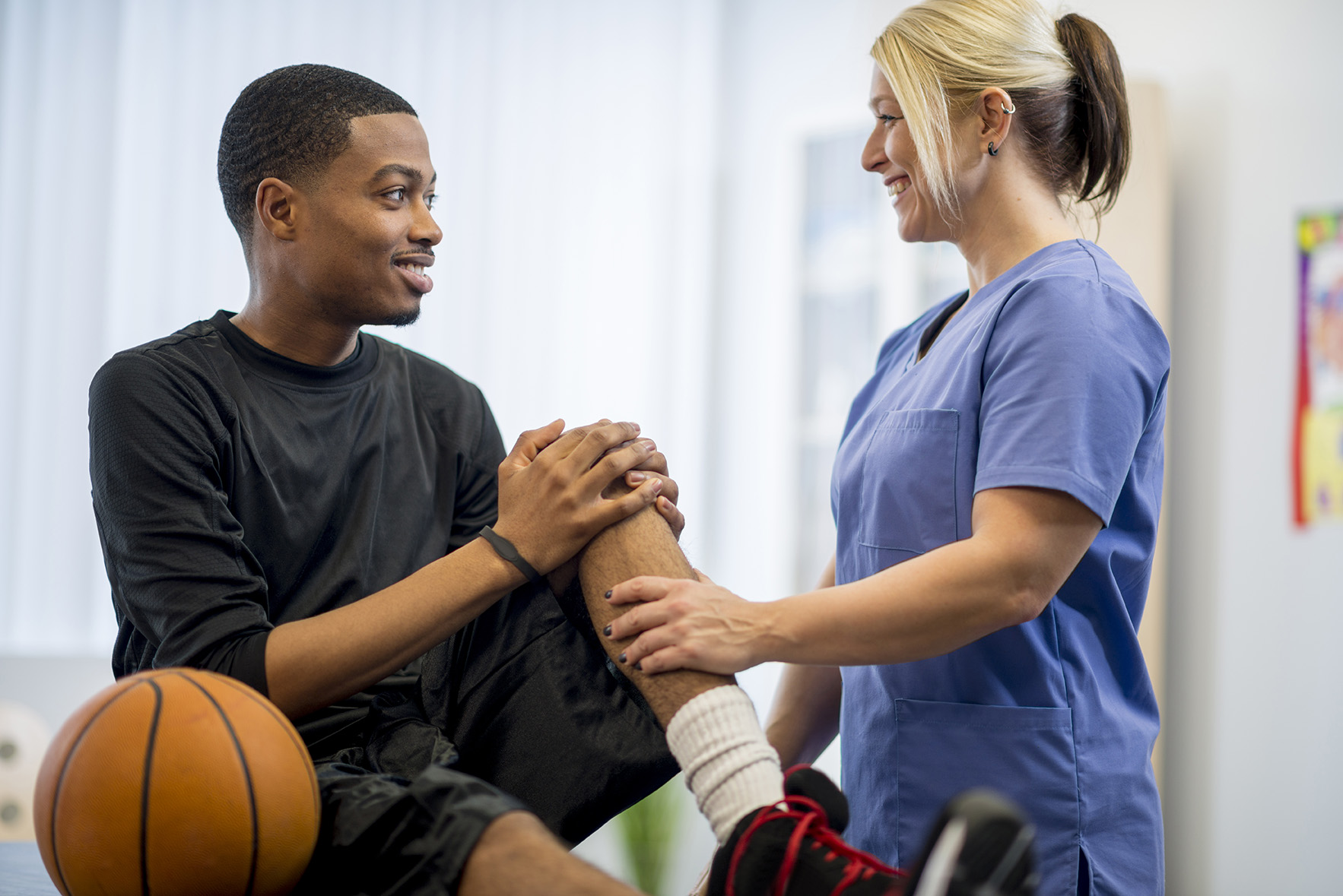 basketball player getting rehab